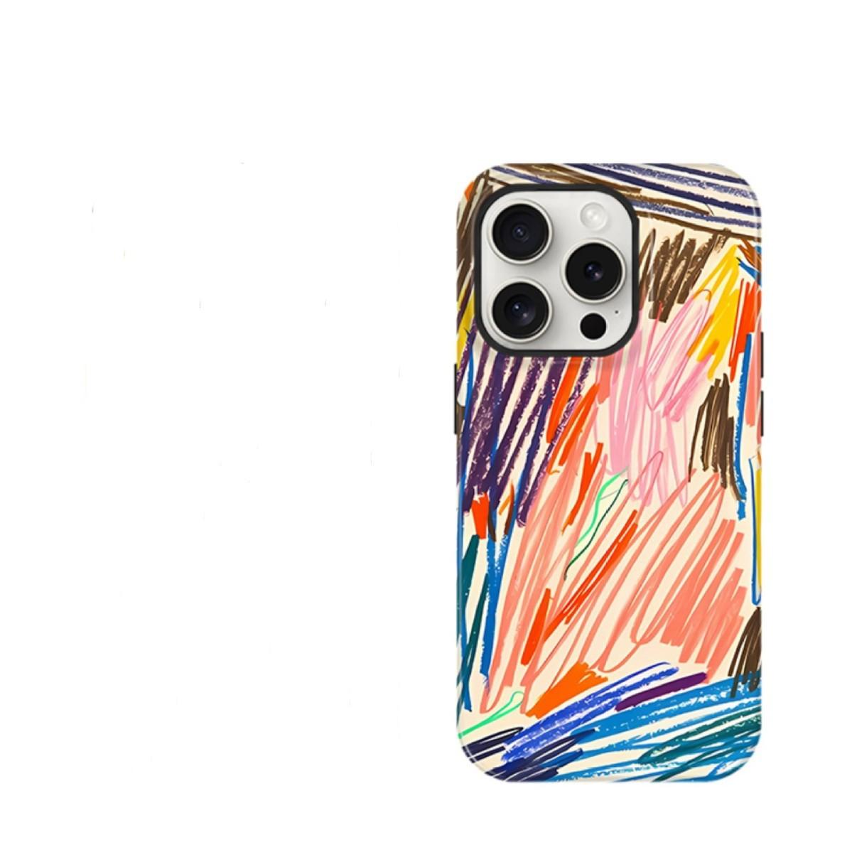 

Crayon Graffiti for Apple 17promax Cartoon Cute for IPhone16pro Camera Package 15 New Models (as the picture-43821-)-For Apple 7