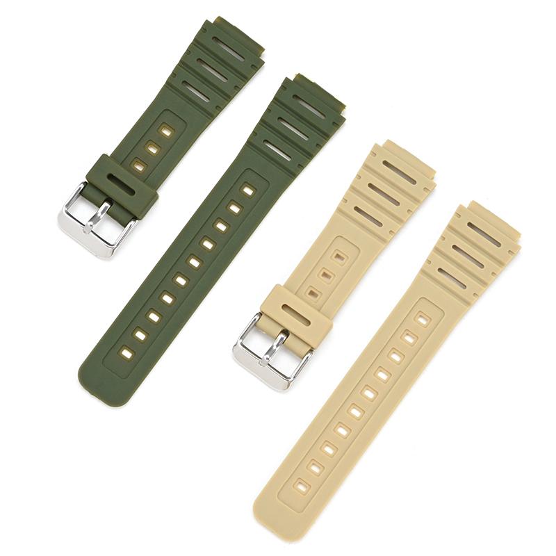 18mm Uhrenarmband für F108W F91 F94 F84 F105 AE1200 Weiches Harz Uhrenarmband Dornschließe Armband konvexer Ansatz Sport wasserdicht str