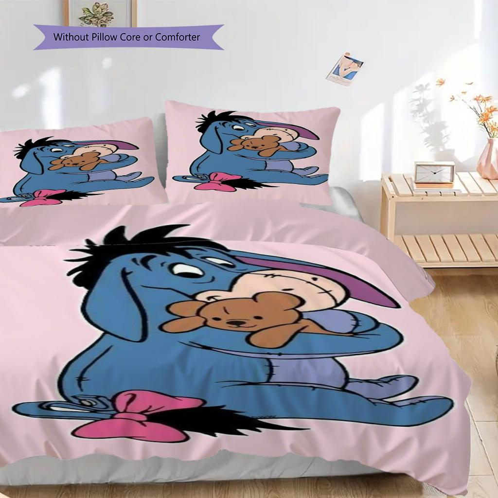 Eeyore Comforts Tigger Teddy Bear Bedding 1 Duvet Cover 2 Pillowcase Without Core Soft And Comfortable Bedding Set Duvet Cover And Pillowcase