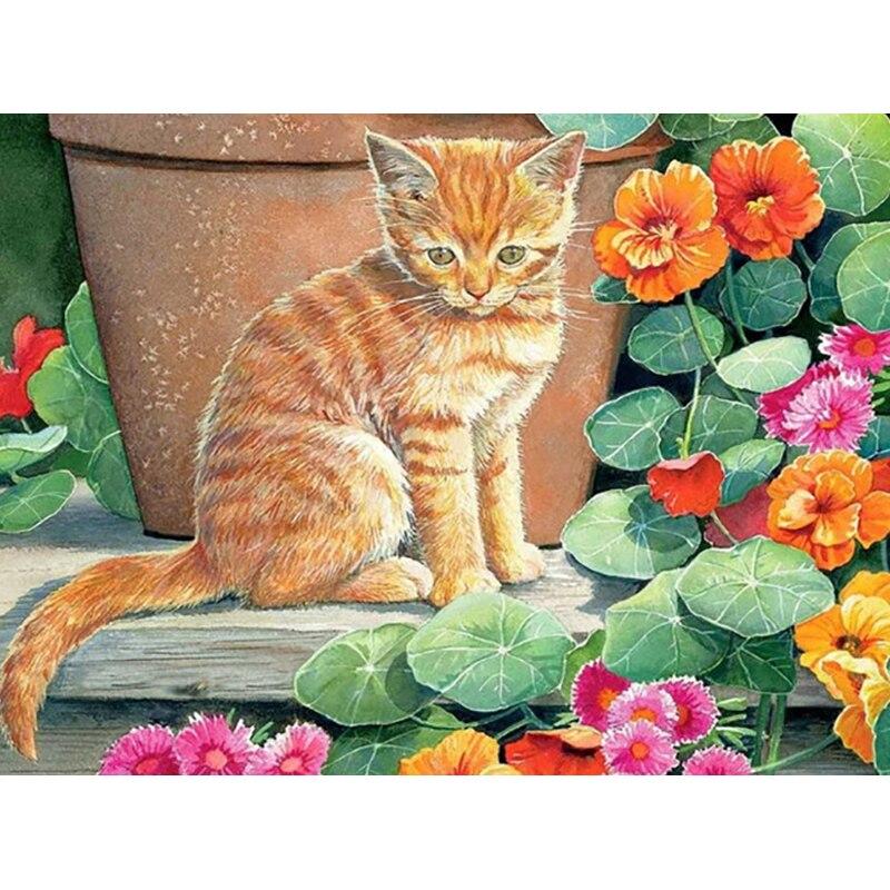 Full 5D Diamond Painting Flower Cat Fairy DIY Diamond Embroidery Diamond Mosaic Cross Stitch Kits Home Decor Gift