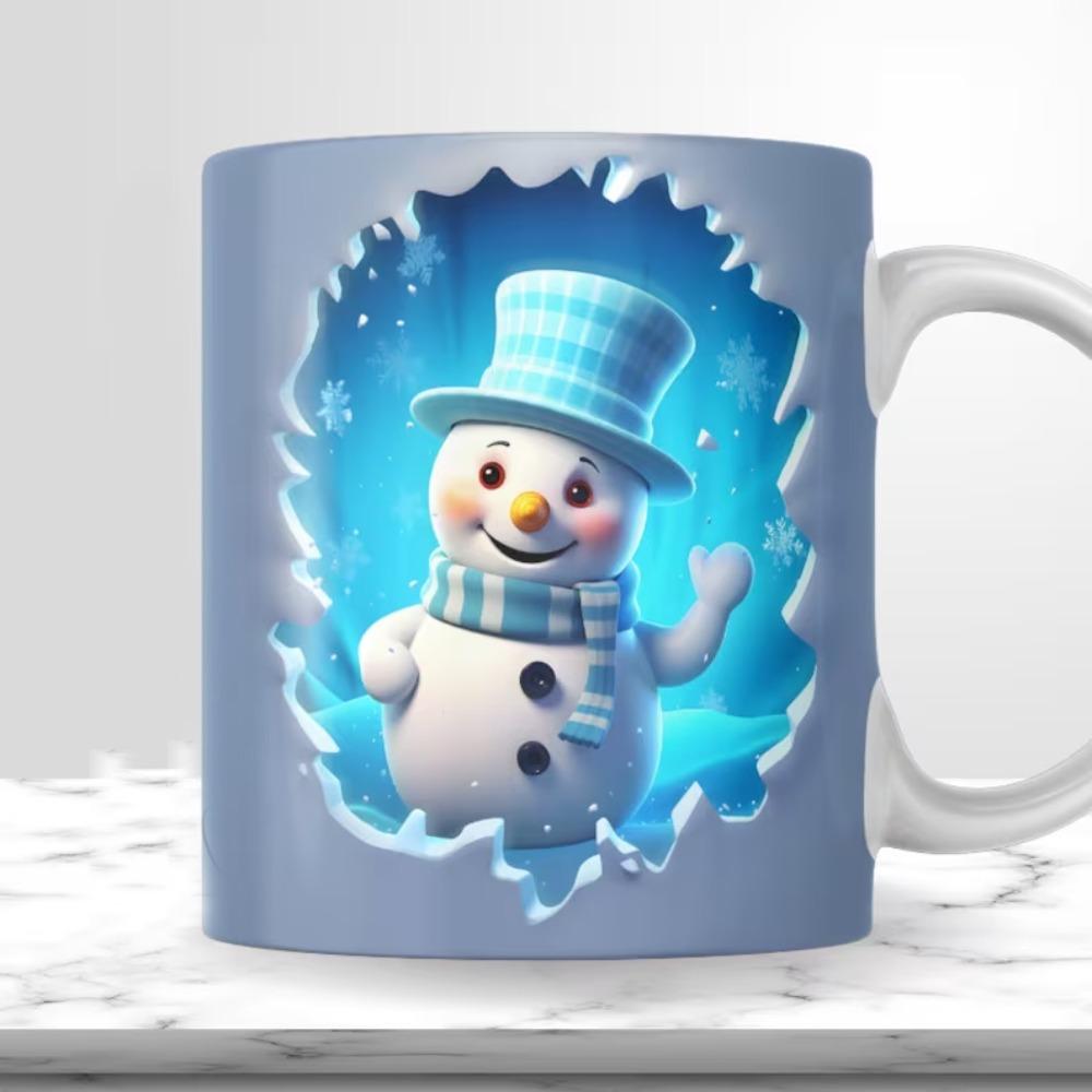 Christmas snowman ceramic coffee mug tea cup