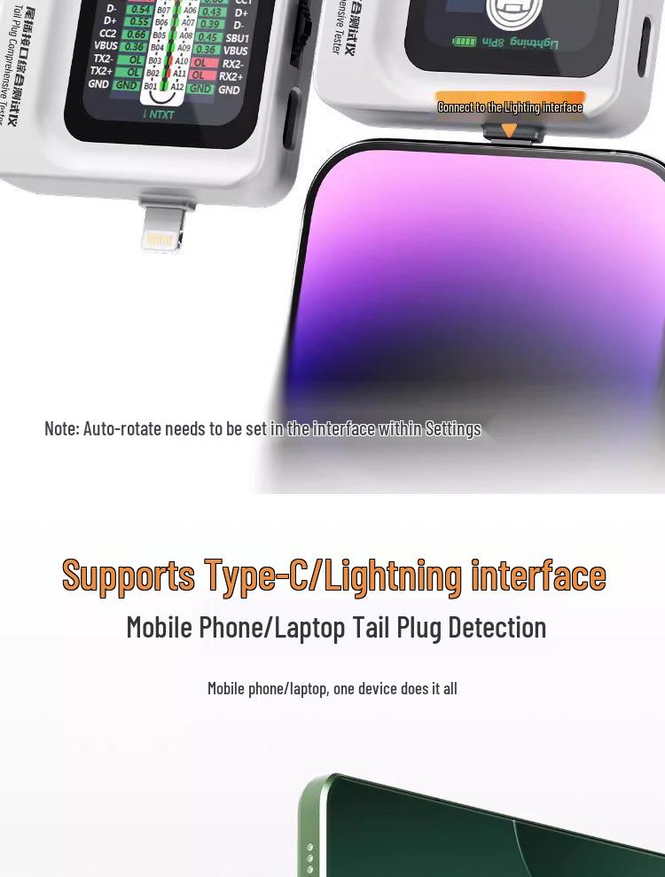 TNS360 Mobile Phone Tail Plug Tester - 3-in-1 Auto Scan Detection (30V)