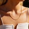Layer Basic Chains Necklace for Women, 18K Gold Plated Stainless Steel Lips Round Bead Curb Twist Rope Chain Necklace Waterproof