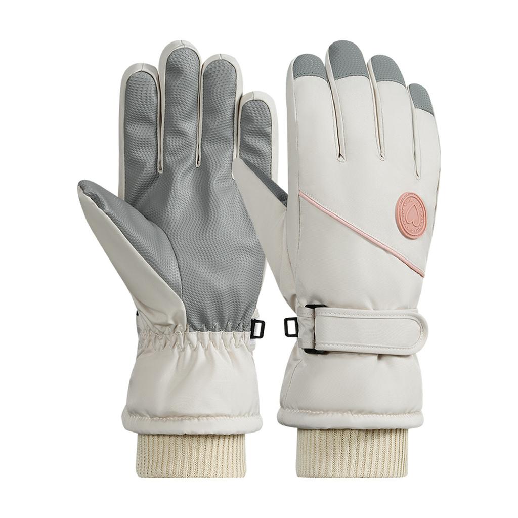 Ski Gloves Women's 2026 New Autumn and Winter Velvet Thickened Warm and Cold Touch Screen Electric Vehicle Riding Gloves