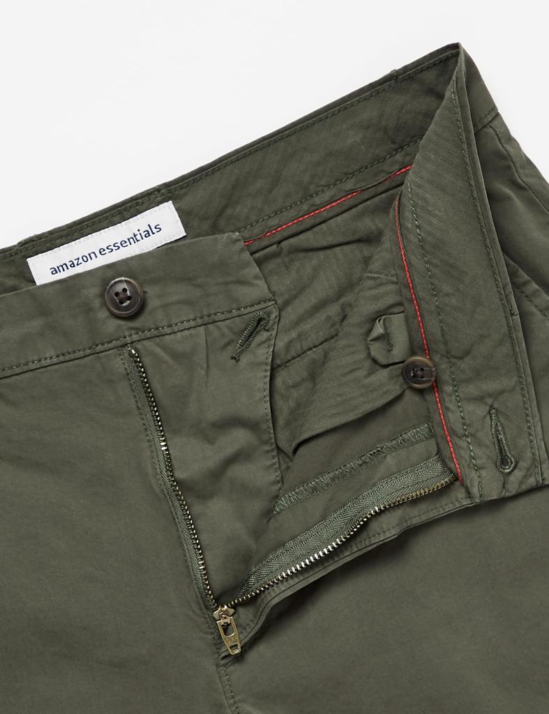 Chino No Slim Stretch Brand Dark W31 [Amazon Essentials] Shorts, Tuck, Comfort, Fit, (Former Name Goodthreads), Men's, Green,