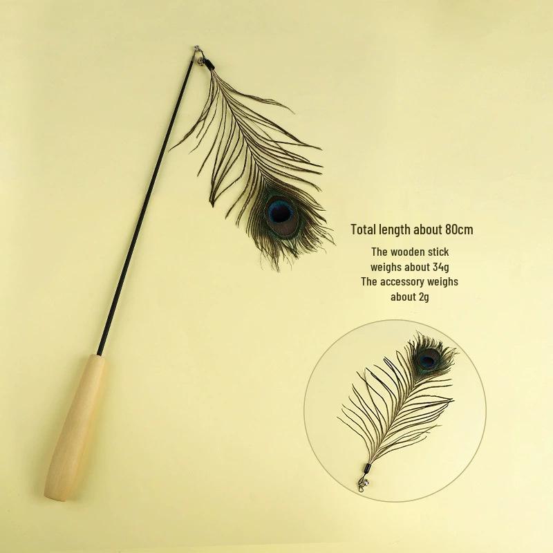 Linen Mouse Cat Teaser Wand with Bell - Boredom Relief Toy for Cats