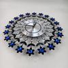 Crystal Flowers Wall Clock None-Ticking Silents Battery Operated Clocks Decorative Wall Clocks for Living Room Decors