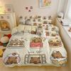 Motivo capibara dei cartoni animati, Set di biancheria da letto in microfibra, Biancheria da letto per bambini con cerniera, Decorazione per la stanza, Copripiumino per adolescenti e adulti, Set da 3 pezzi