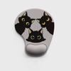 Cute Cartoon Cat Mouse Mat Ergonomic Wrist Support Pad Black Cat Animal Mouse Pad  Gaming Use