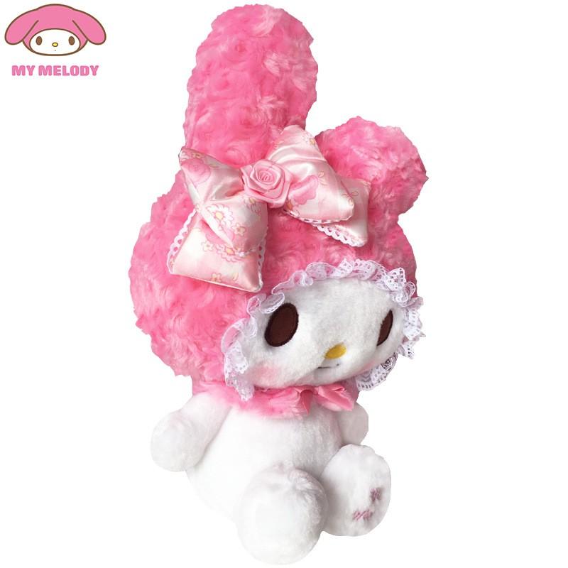 32-24cm Hello Kitty Plüschtier Kawaii Rose My Melody Zeichentrickfigur Anime Stofftiere Weiches Spielzeug Mädchen Kinder Geburtstagsgeschenke