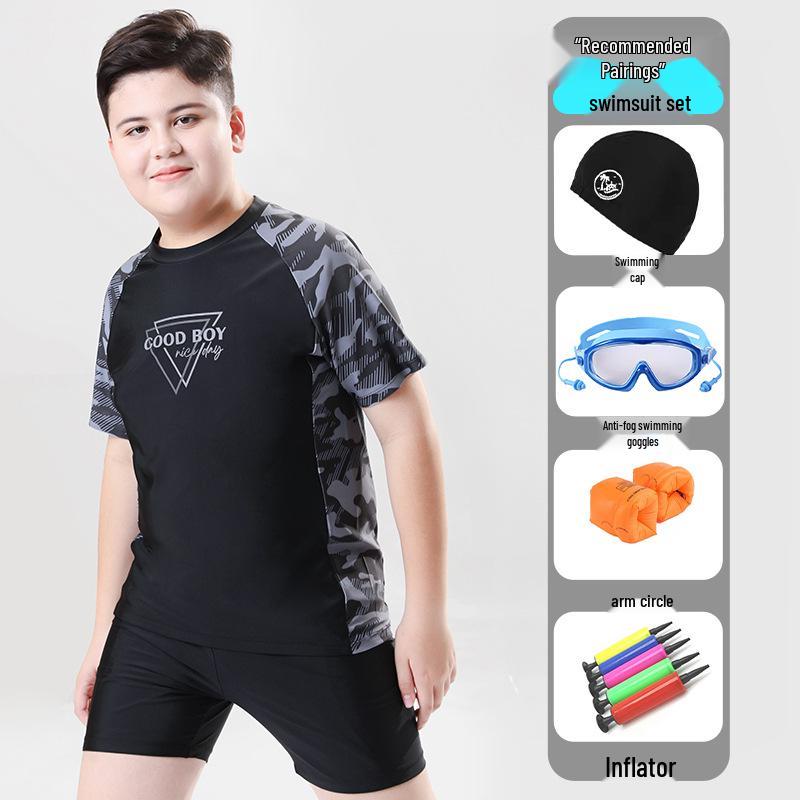 2025 Plus Size Teen Kids Extra Wide Swimwear - Quick Dry & Sun Protection