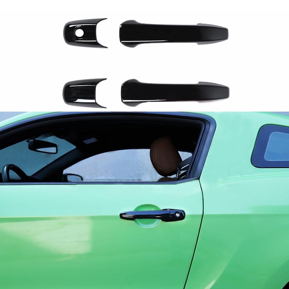 1 Pair Door Handle Cover Trim Black For Ford Mustang 2009 2010 2011 2012 13 2014