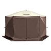 Pop Up Gazebo Tent Pop-Up Screen Tent 6 Sided Canopy Sun Shelter Brown