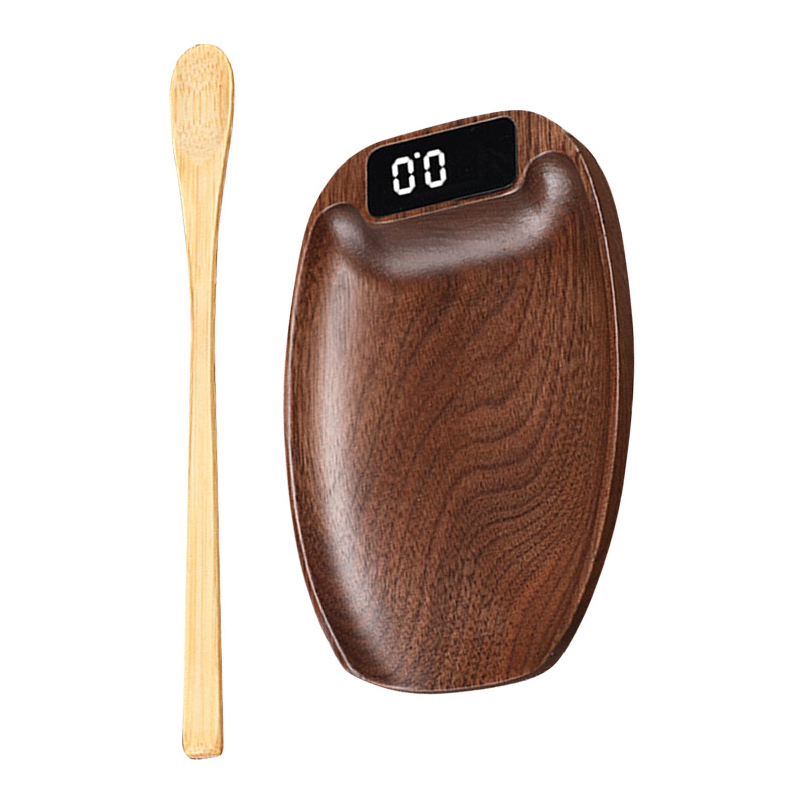 

Деревянные электронные весы для чая, электронные весы для кофе, легкие высокоточные кухонные весы, весы для взвешивания кофе для чайной комнаты коричневый