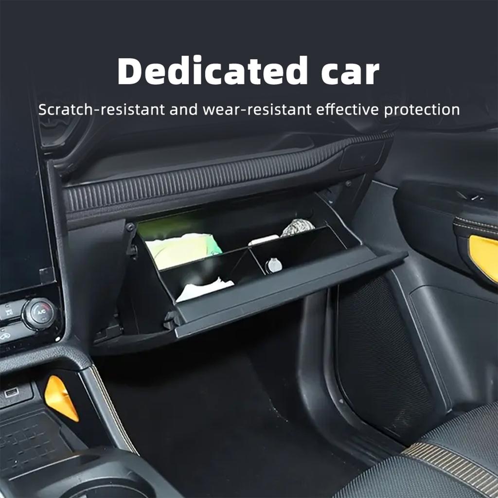 For Ford Ranger 2022-2026 Passenger Side Storage Box Divider ABS Black 4PCS Organizer Tray Interior Accessories Storage Holder