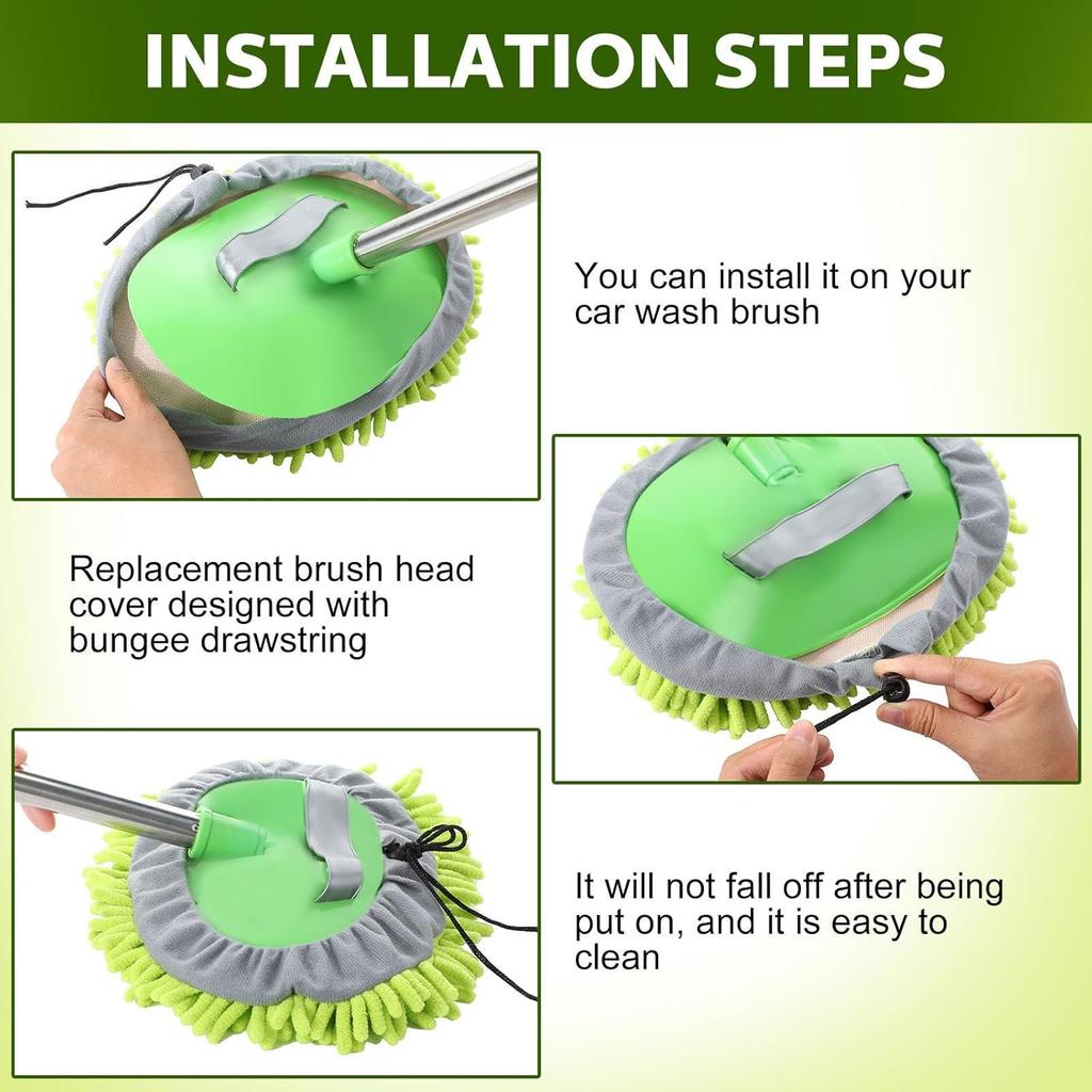 Tallew 5 Pcs Car Wash Mitt Kit, Car Clean Brush Not Included, Microfiber Mitt Clean Detail Cleaning Tools Truck Washing Chenille Scratch Free