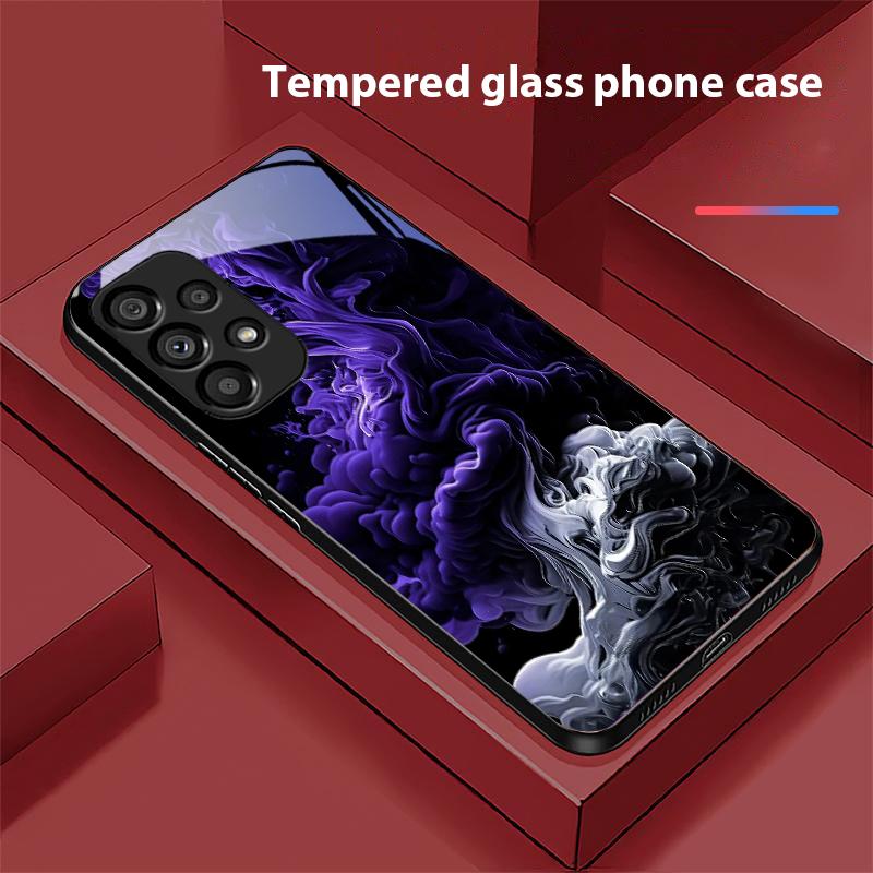 Graffiti-Tintenmalerei Für Samsung Galaxy S10 S20 Plus S21 FE S22 S23 S24 FE S25 Ultra Schwarz Gehärtetes Glas Handyhülle Harte Schale