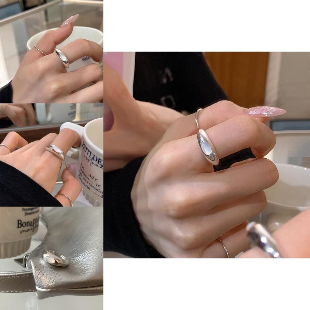 Stylish Moonstone Simple Ring For Women Geometric Copper Open Finger Ring Chic Accessory Minimalist