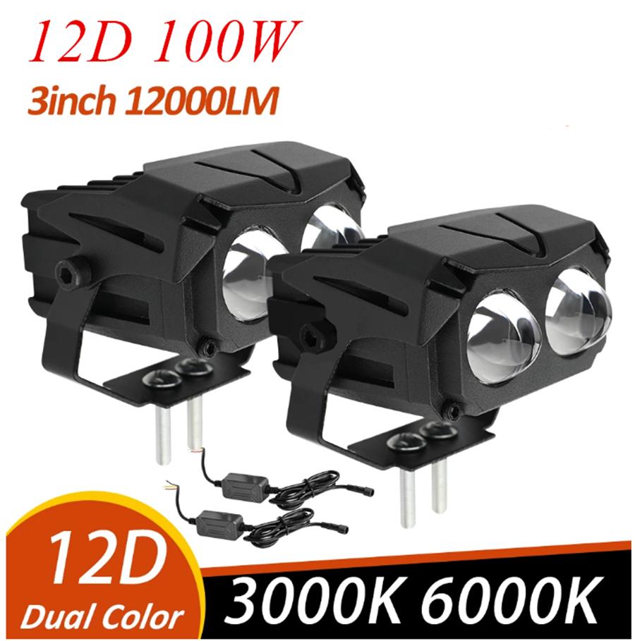 

2Pcs 3 100W Led Light Bar Dual Color 12D White Amber Led Work Light Offroad for Motocycle Car 4x4 Truck Fog Lights 12V 24V