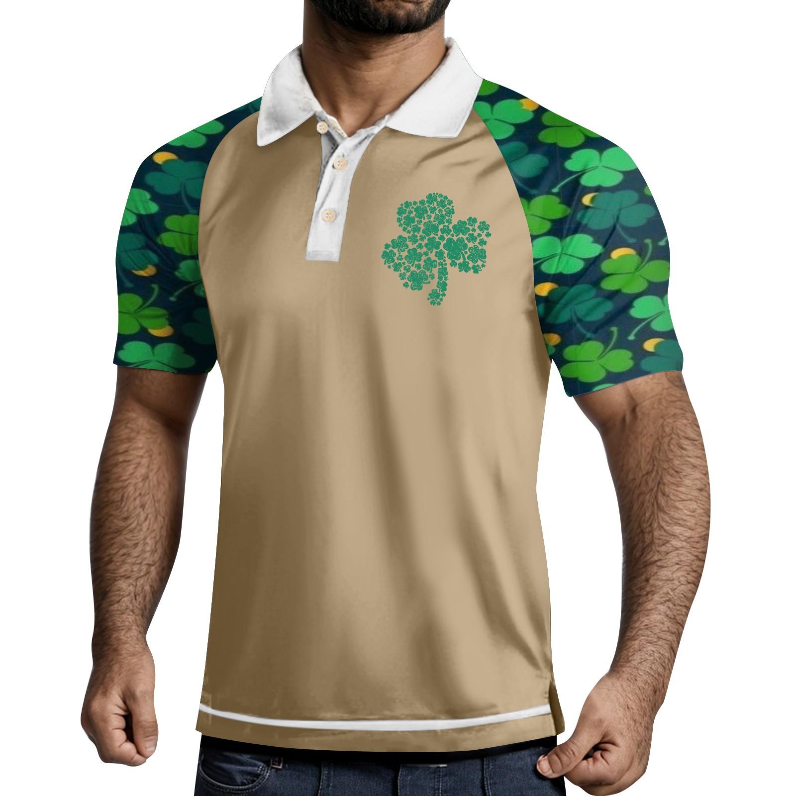 Мужская летняя дышащая рубашка с короткими рукавами и культурой отдыха XXXL хаки