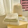 Breathable Washable Cotton Gauze Bedding Set: Double-Layer Duvet Cover, All-Season Bed Sheets (4-piece) for Dorms.