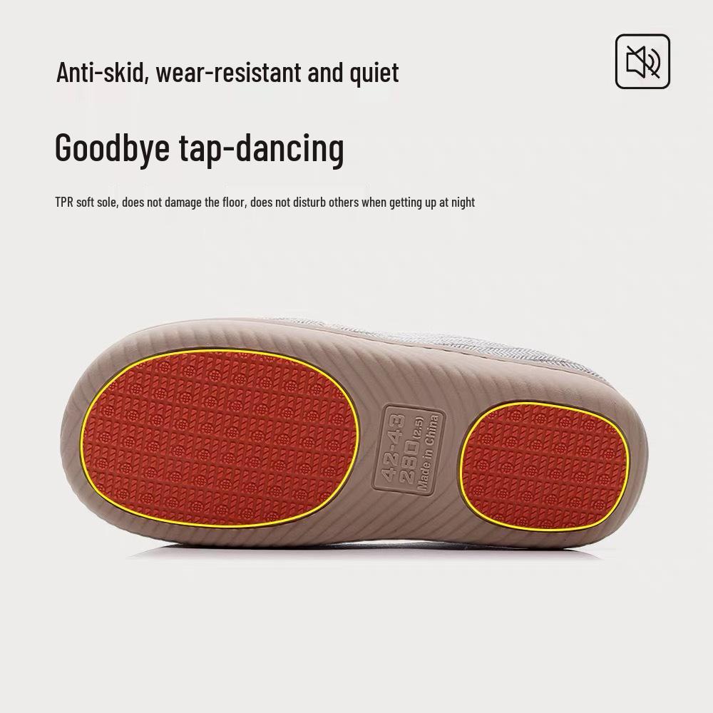 Japanese Silent Cotton Slippers - Soft Sole Indoor Footwear for Wooden Floors, Winter Warmth for Men and Women