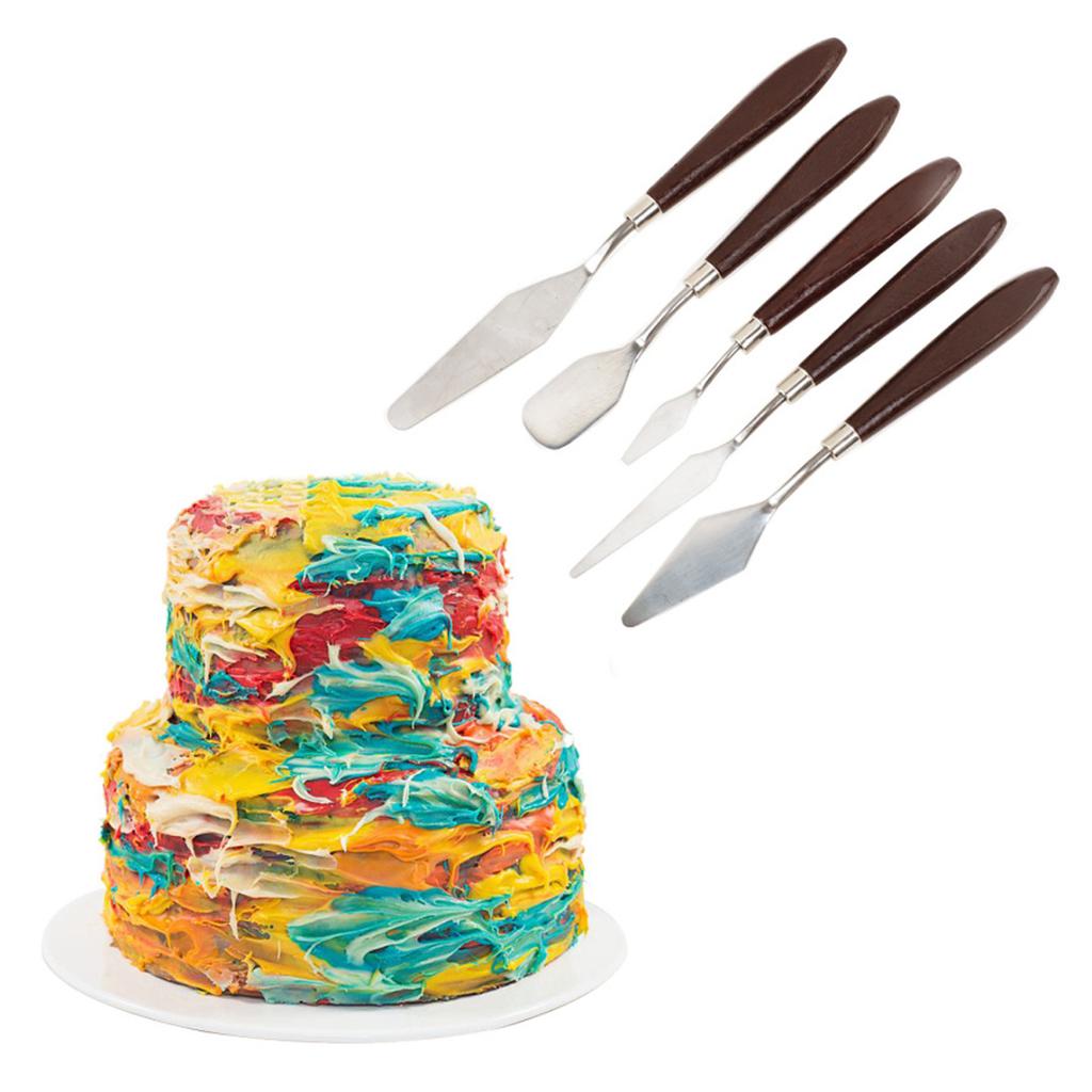 5 Teile/satz Edelstahl Spachtel Gebäck Werkzeuge Kuchen Creme Mixer Schaber Schaufel