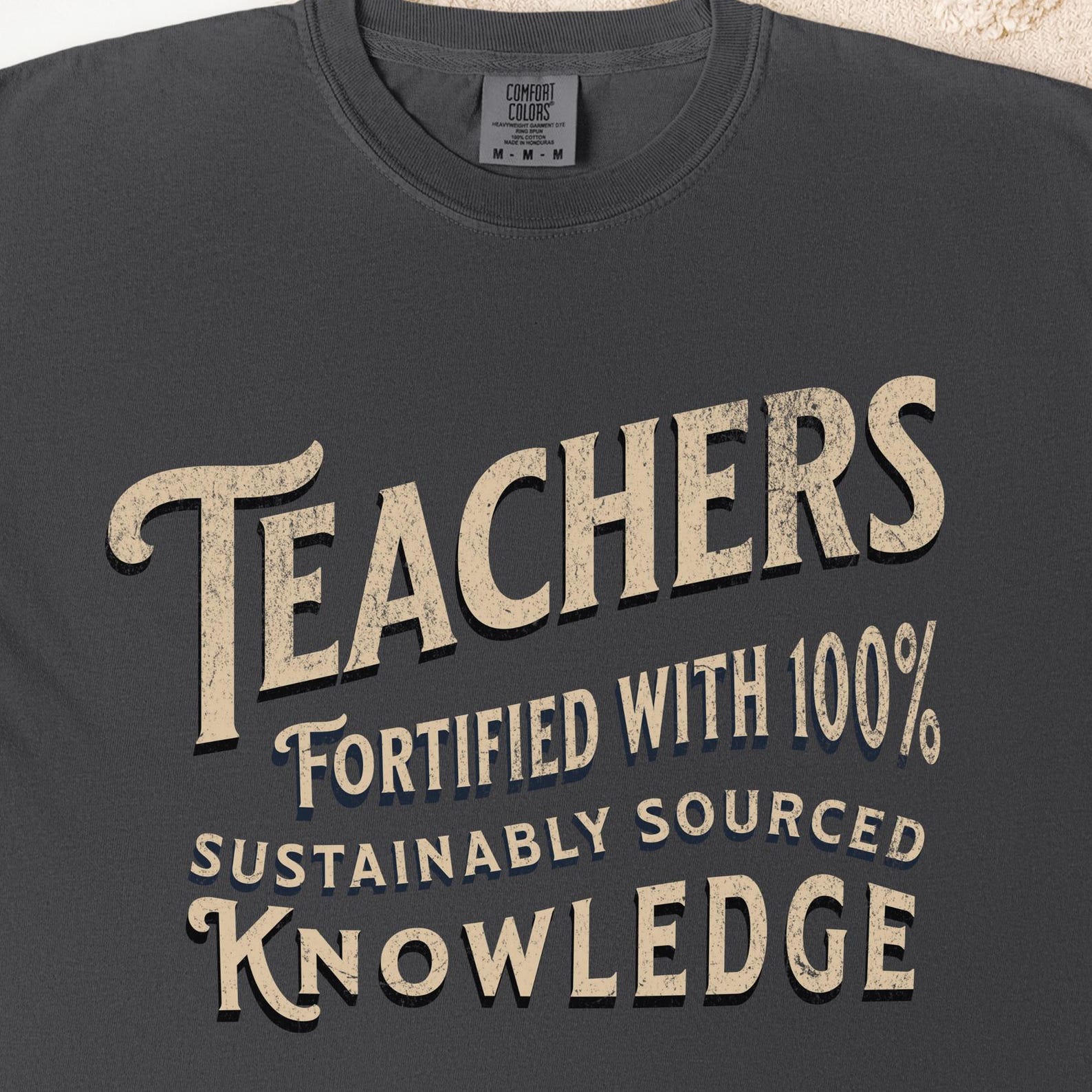 Funny Teacher s Day T-Shirt: Garment-Dyed Unisex Tee, Ethically Sourced Cotton M