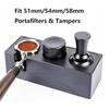 Espresso Tamper Station Multifunctional Coffee Knock Box 51-58Mm Multi-Fit Adjustable Portafilter Holder Coffee Black X