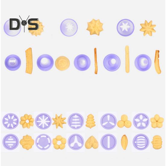 1 Set Purple Cream Syringe Food Grade Durable DIY Multi Discs Cake Decorating Injector