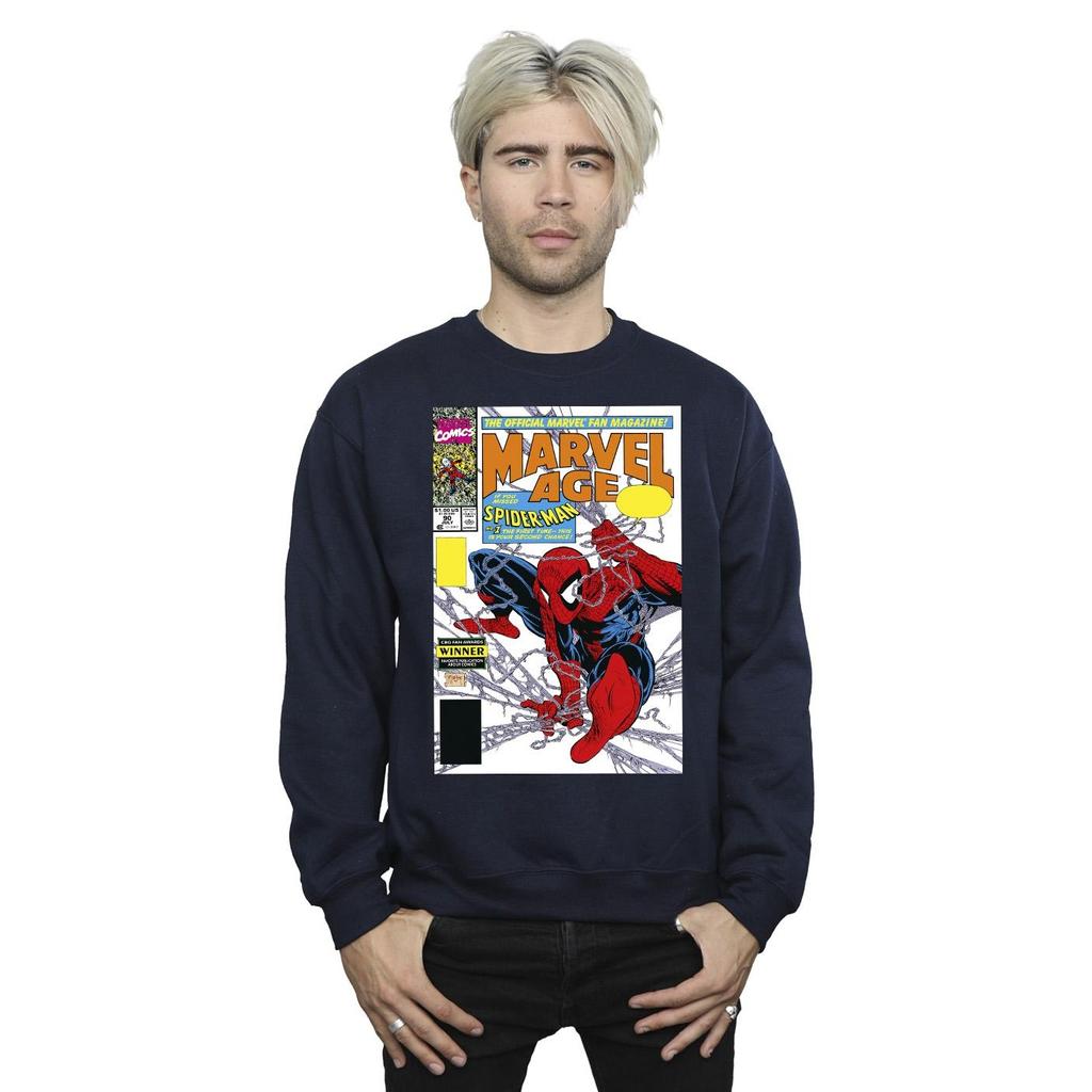 Marvel Mens Spider-Man Marvel Age Comic Cover Sweatshirt