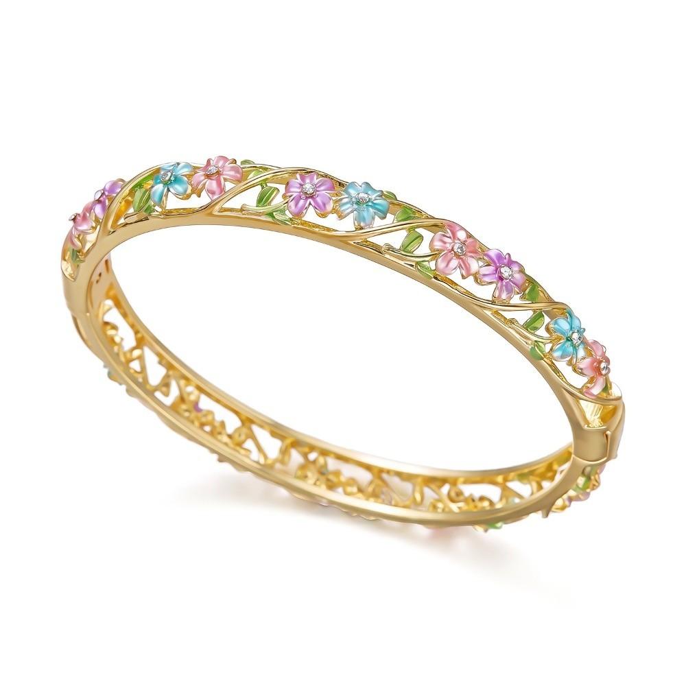 Exquisite Cloisonne Bracelet Double Layered Enamel Art Jewelry Women Jewelry Style 2