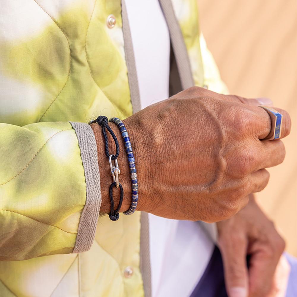 Pig&Hen Dunting Dean Bracelet - Navy X Silver