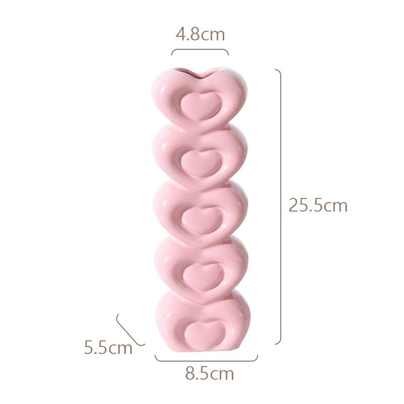 

10-дюймовая серебряная керамическая ваза в форме сердца, ваза для украшения Дня святого Валентина, свадебный подарок, розовая фарфоровая ваза для цветов фиолетовый