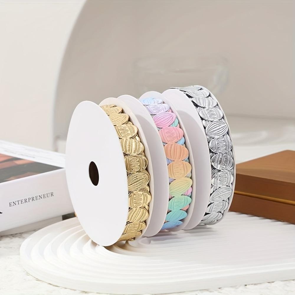 Embossed Easter Egg Ribbon Roll Colorful Cartoon Egg Shape Gift Packaging Tie DIY Party Decorations Ribbons Handwork