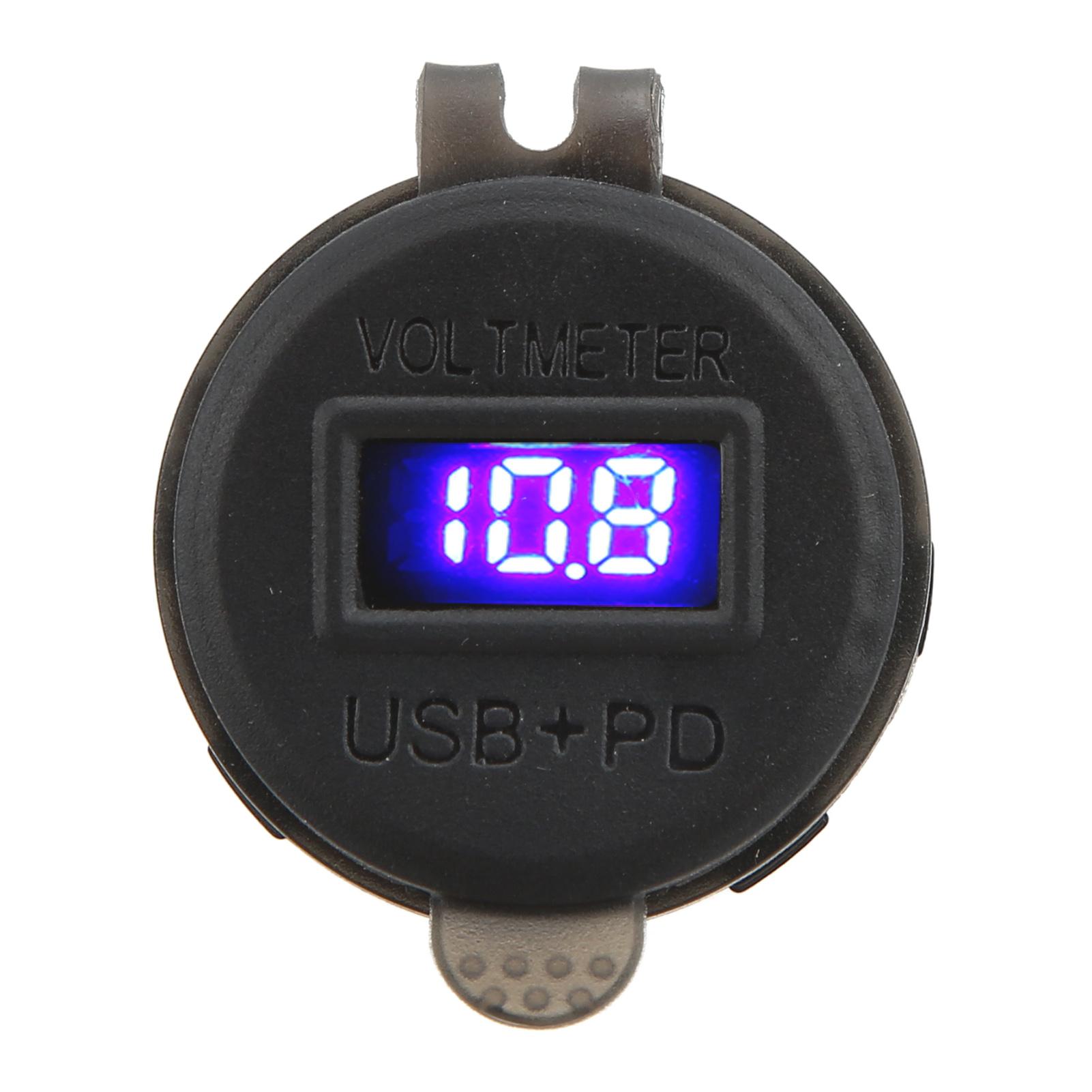 

Black Universal Dual USB Charger Socket PD QC3.0 Fast Charging Car Charger Waterproof for