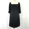 Vestido preto Candela International feito no Japão 100% cetim de seda costas fita manga curta 38 / M(USADO)