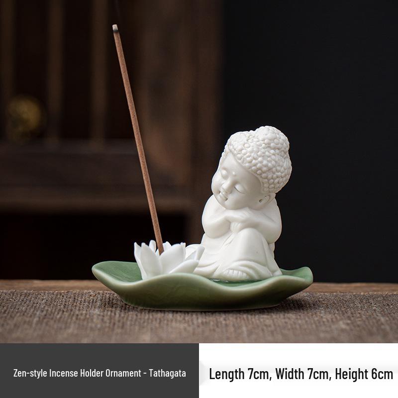 Zen Monk Ceramic Ornaments: Creative Desktop and Tea Room Incense Burners