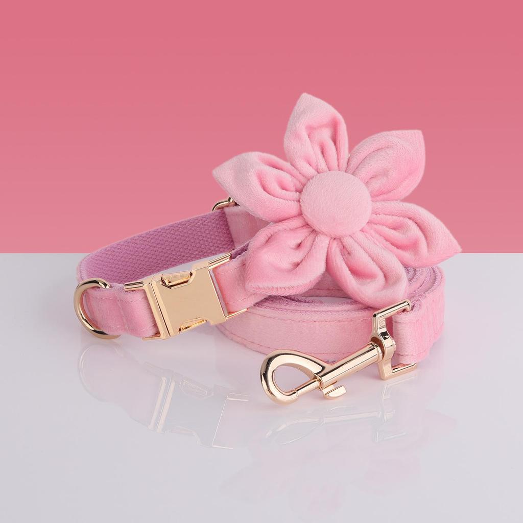 Chic Powder & Velvet Pet Vest and Leash Set with Dog Collar and Waste Bag Holder