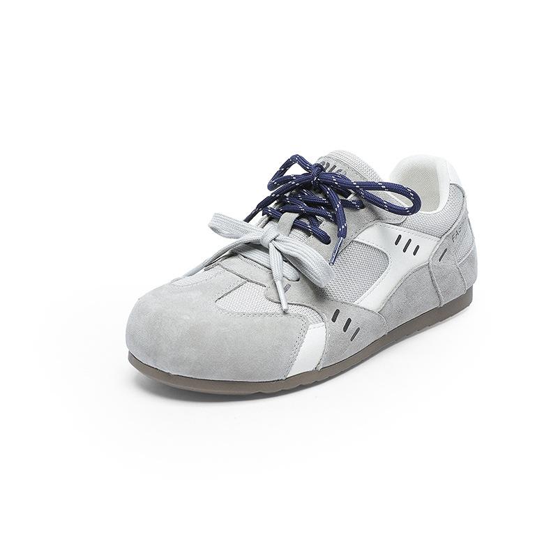 Soft Bottom Comfortable Women's Spring New Flat Bottom Leather Breathable Light Retro Color Matching Casual