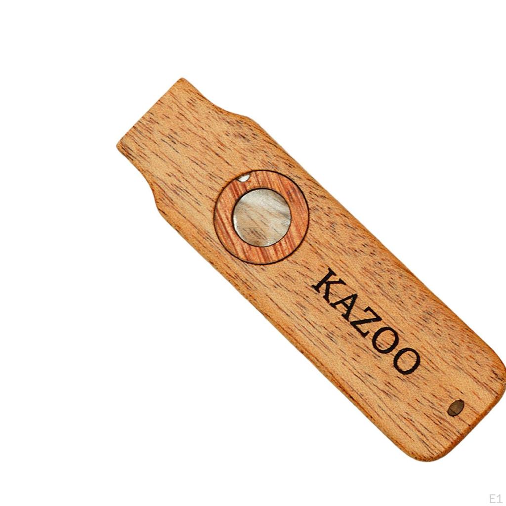 Wooden Kazoo Guitar Accompany Decor Wood Harmonica Musical Instrument for Music Lovers Outdoor