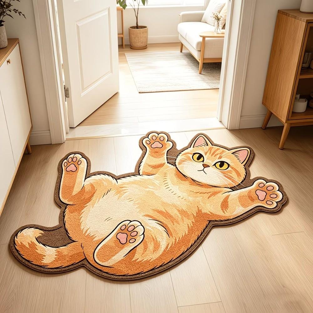 Anti-fouling Home Decor Carpet Non-Slip Cartoon Carpet Cute Cat-Shaped Area Rug  Living Rooms