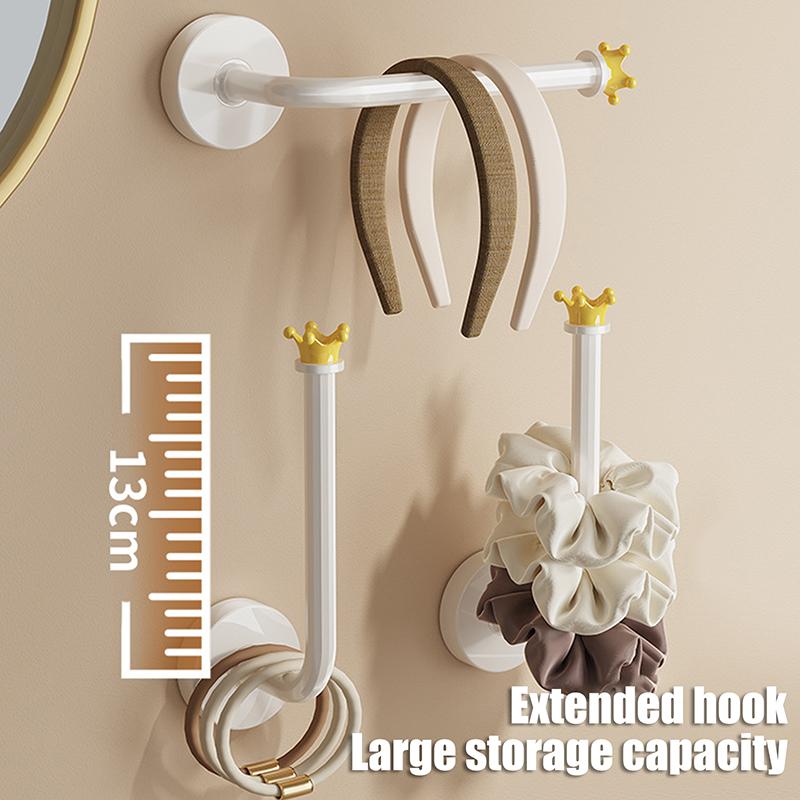 Krone Wandmontierter Haargummi Scrunchy Halter Ständer Mehrzweck Schmuck Halskette Armband Organizer Ständer Wand Schlüsselhaken