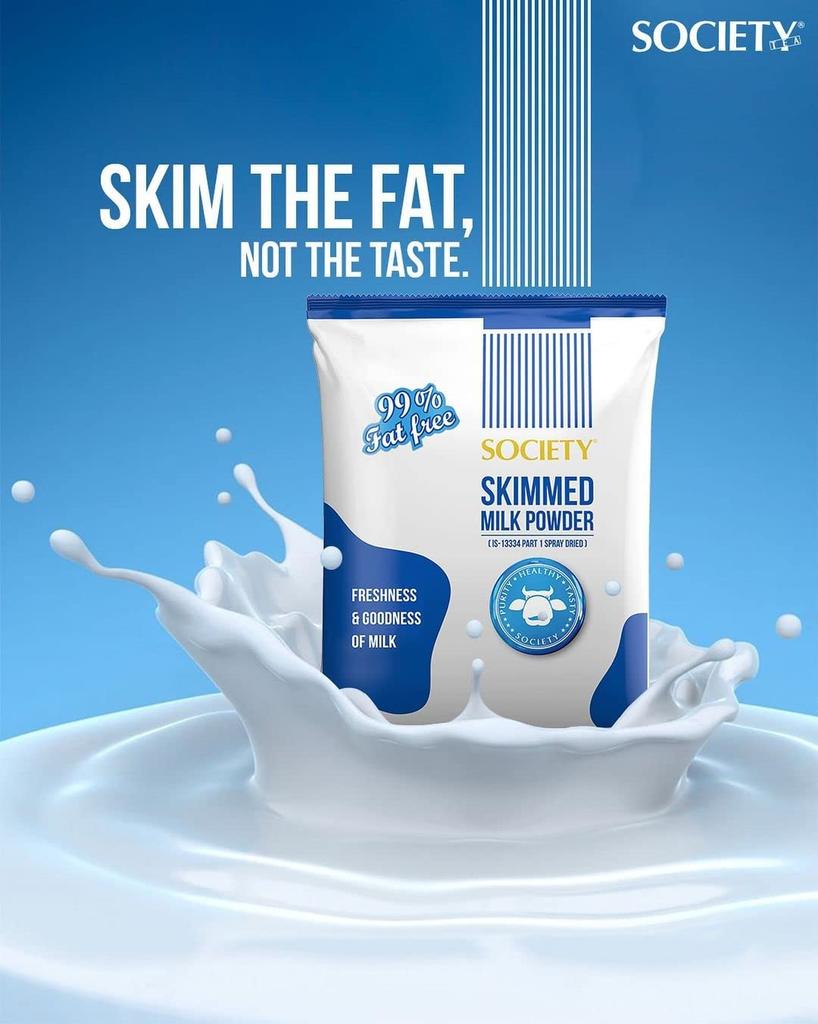 Society Skimmed Milk Powder Less Than 1% Fat High Calcium Protein Daily Beverage Mix 500 Gx Pack Of 2