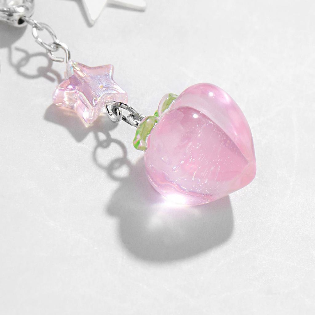 Sweet Phone Charm Decoration Elegant Keychain Adornment Key Rings Pendant Aesthetic Mobile Charm Decorations