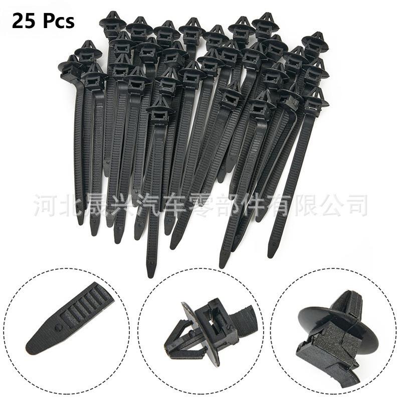 25/50 Pcs Car Nylon Tie Wrap Cable Fixed Fastener Clips Car Hose Fastening Zip Strap Self-Locking Nylon Cable Ties