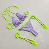 Swimsuit Female Hottie Bikini Split Sexy Triangle Double-sided Contrasting Beach Bikini Swimsuit Three-point Style