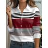 Elegant Ladies Fashion Blouse 2026 Spring Autumn Women's Tie Dye Striped Printed Shirts Casual Long