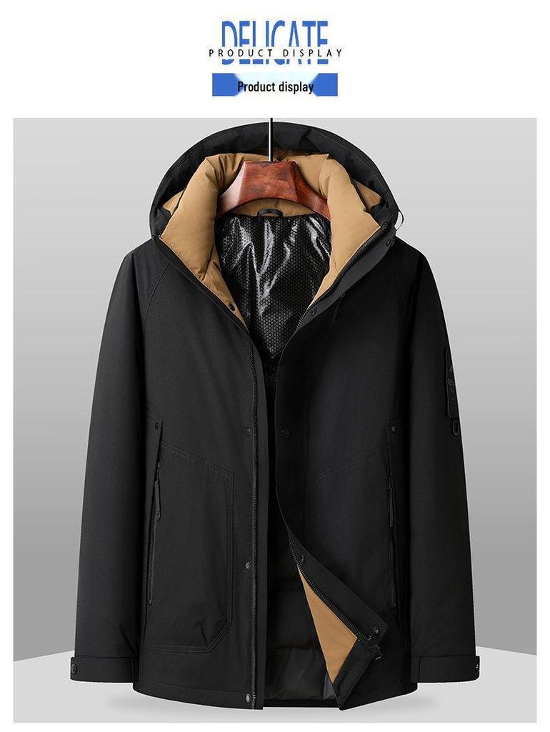 Men's Winter Waterproof Down Jacket: Fashionable, Lightweight, Luxury Outdoor Workwear for Mountaineering & Casual Wear