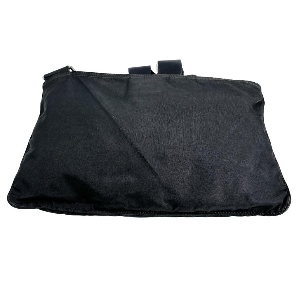 PRADA Triangle logo Shoulder Bag Nylon black Women Used